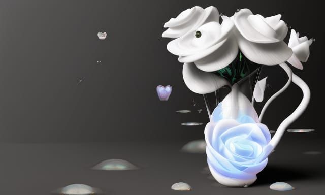 Radioactive ☢️ glowing Crystal rose bioluminescent neon ligh...