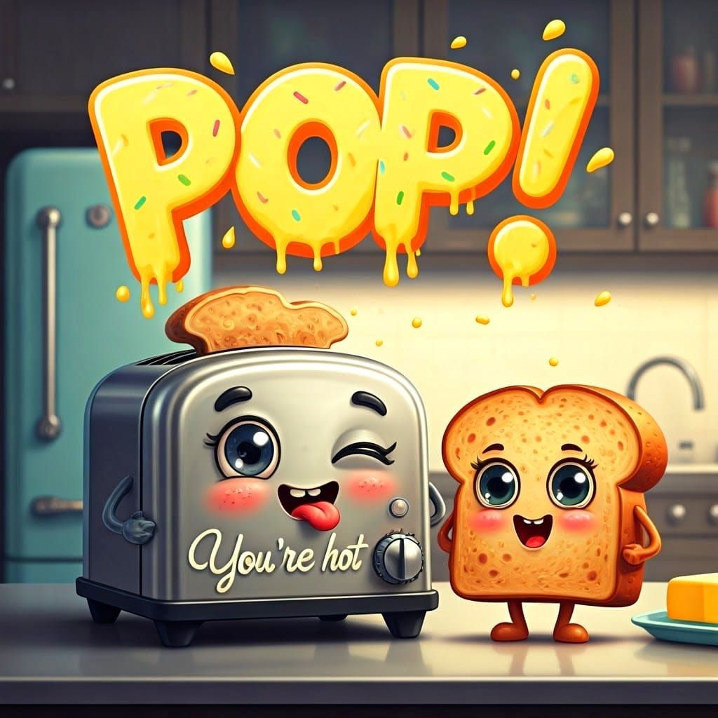 Toaster Goes ‘POP’ Onomatopoeia Word Art  by @GiGi