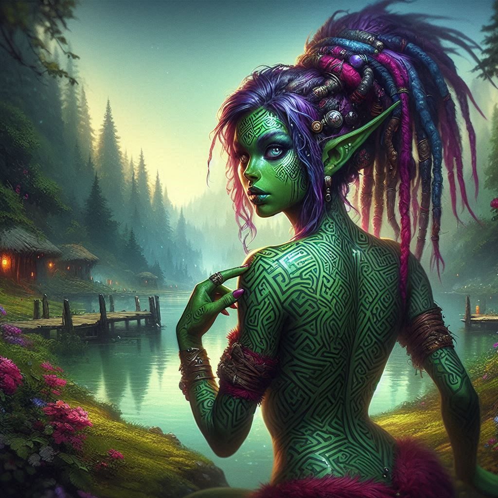 Body Painting of the Orc Shamaness