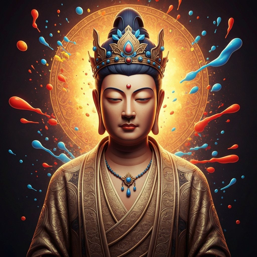 Ksitigarbha Bodhisattva in Surreal Art Nouveau Style