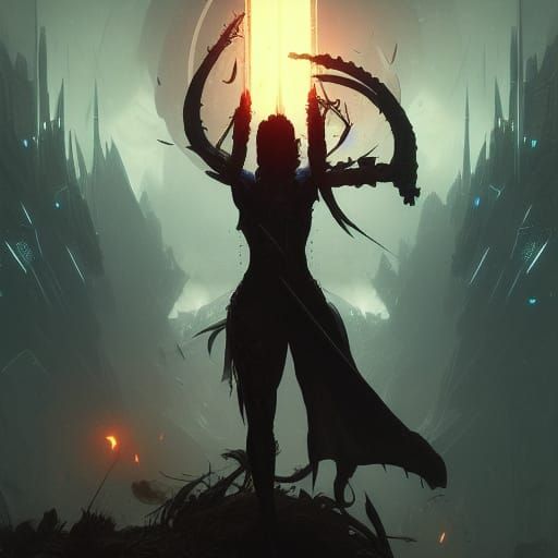 Woman Light Saber
