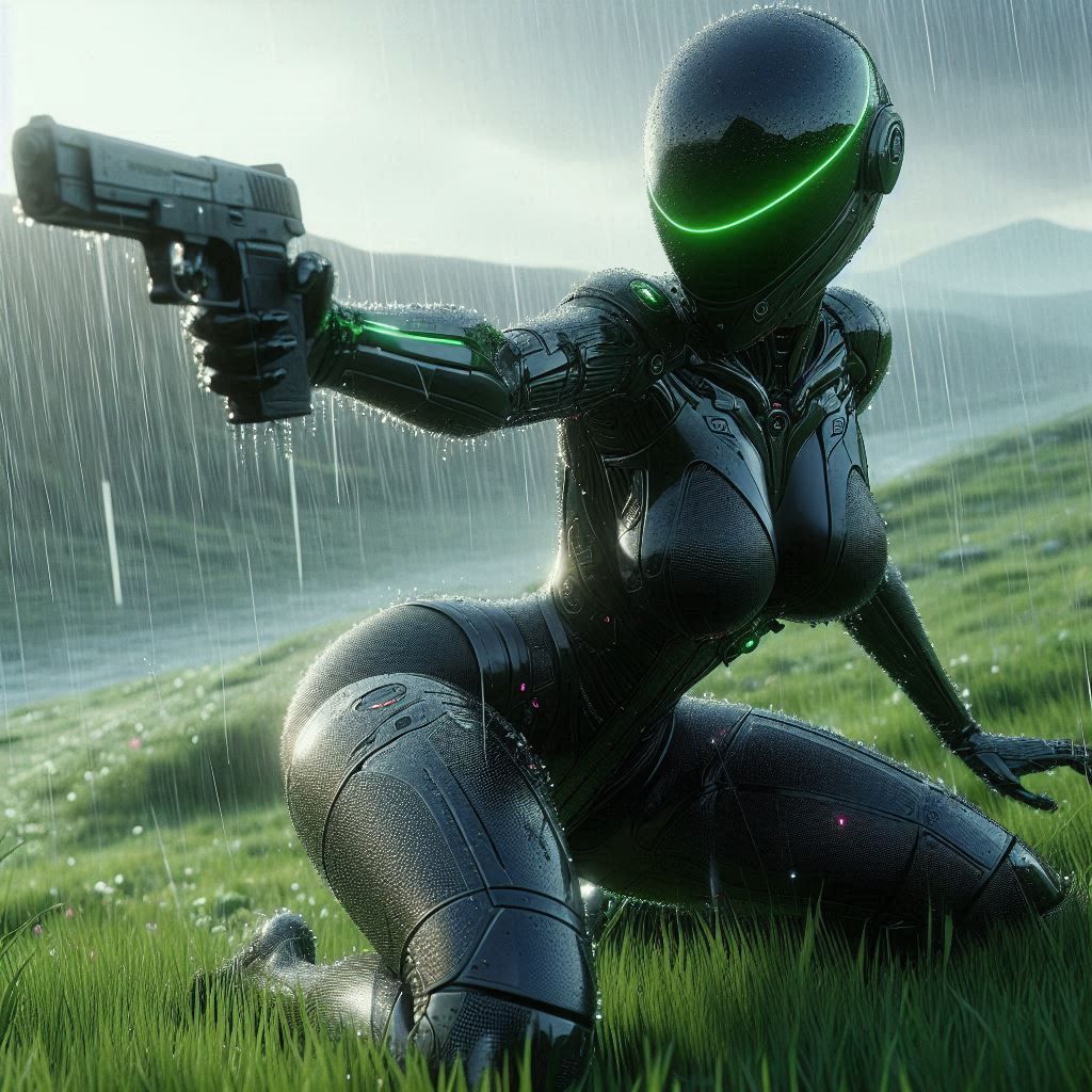 Rain on the Robot (Upscale)