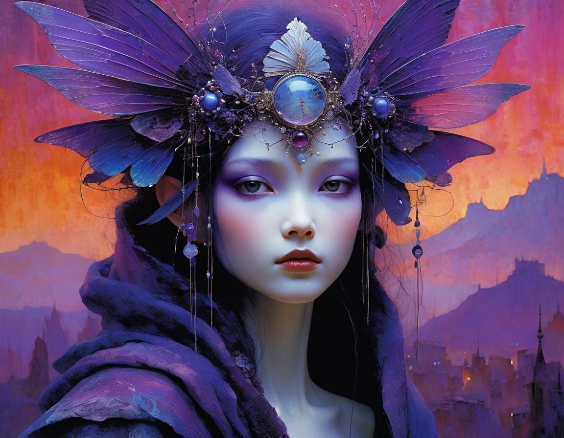 otherworldly android geisha fairy