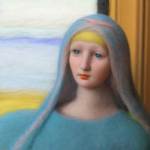 Needle-Felted Woman in Pre-Raphaelite Style