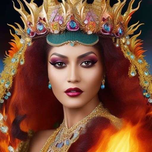 Fire Queen 18 - Ai Generated Artwork - Nightcafe Creator