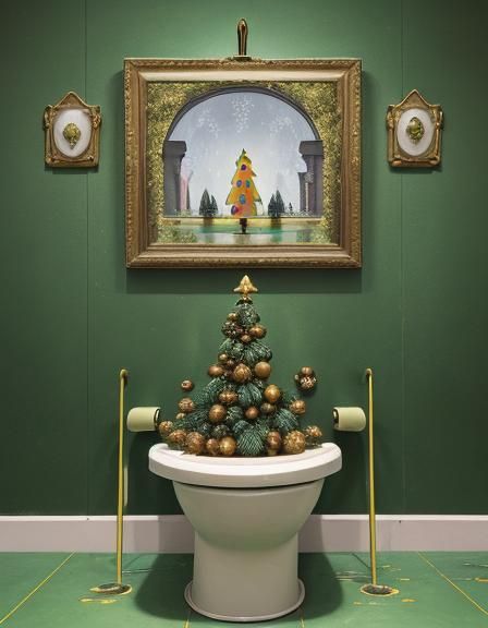 An unconventional Christmas Tree made of urinals invoking Ma...