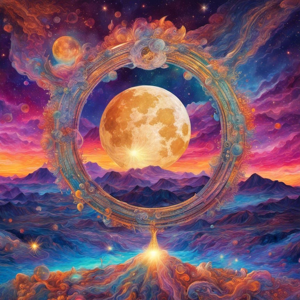 Sunset over the moon