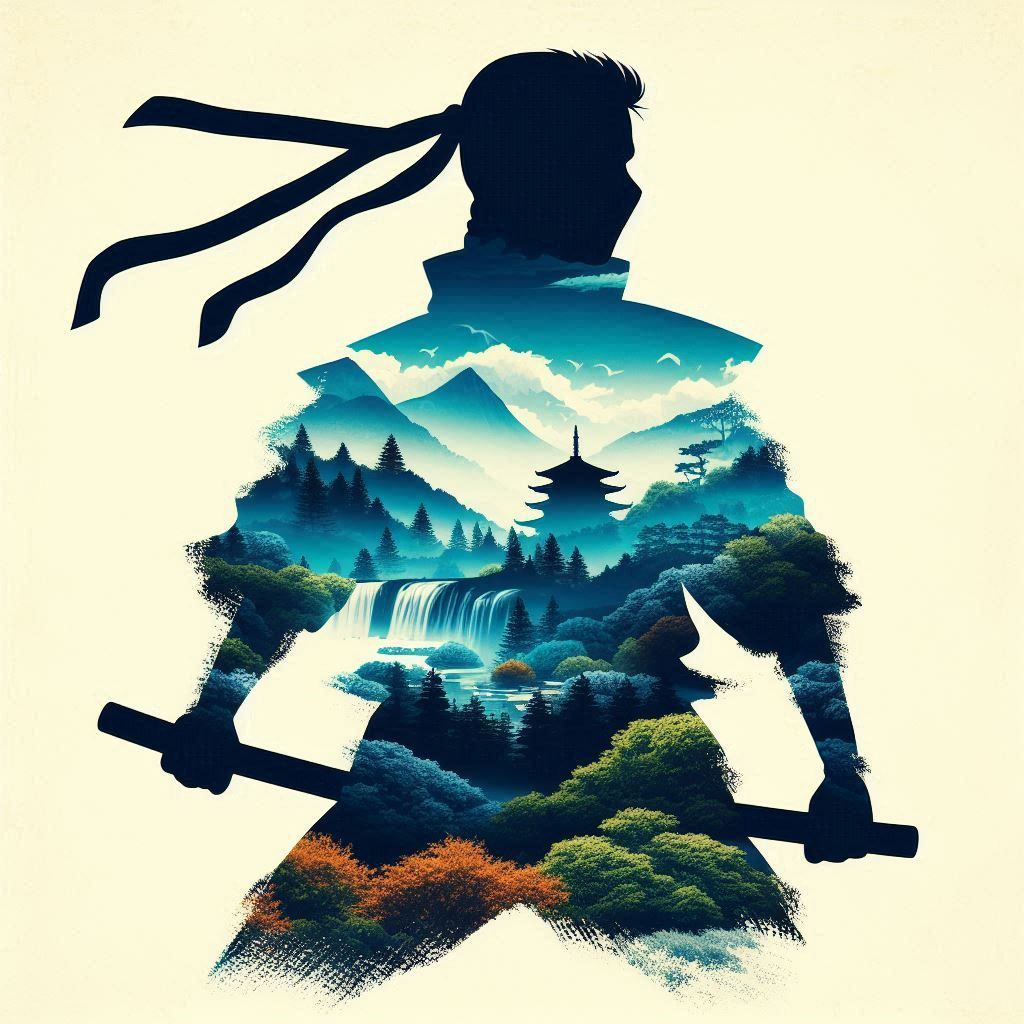 double exposure beautiful fantasy portrait landscape..