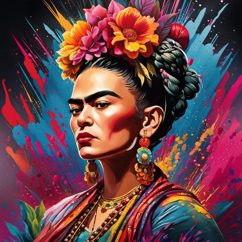 Frida Kahlo in Color! - AI Generated Artwork - NightCafe Creator