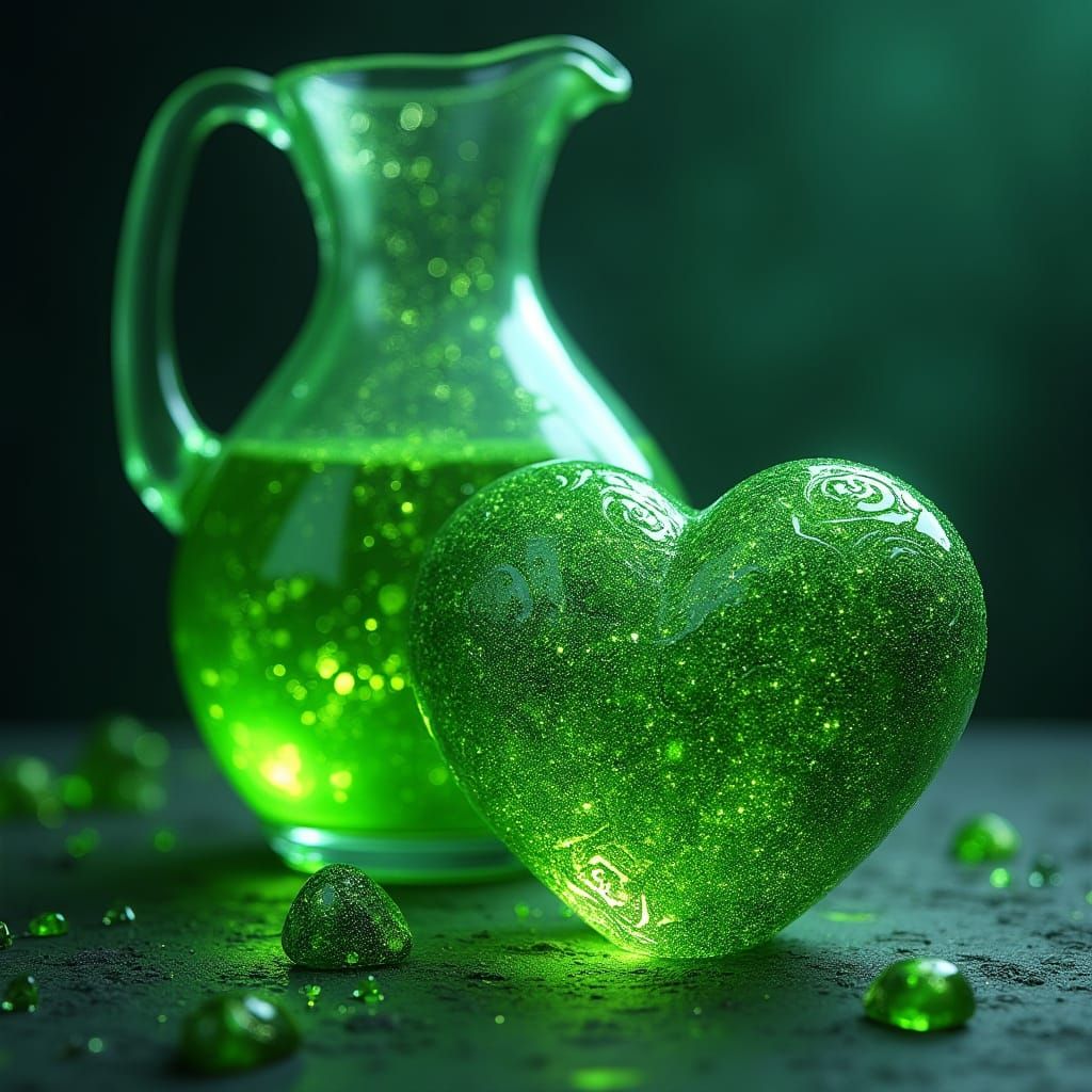 Vibrant Emerald Heart in Celtic Splendor