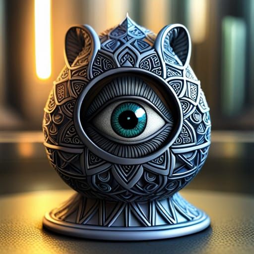 Eye of Horus Ratatoskr Figurine in Toypunk Style
