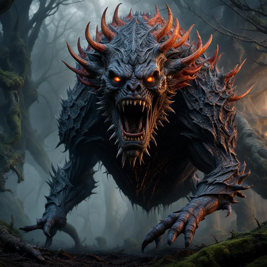 A very scary and horrific creature that comes out of and the...