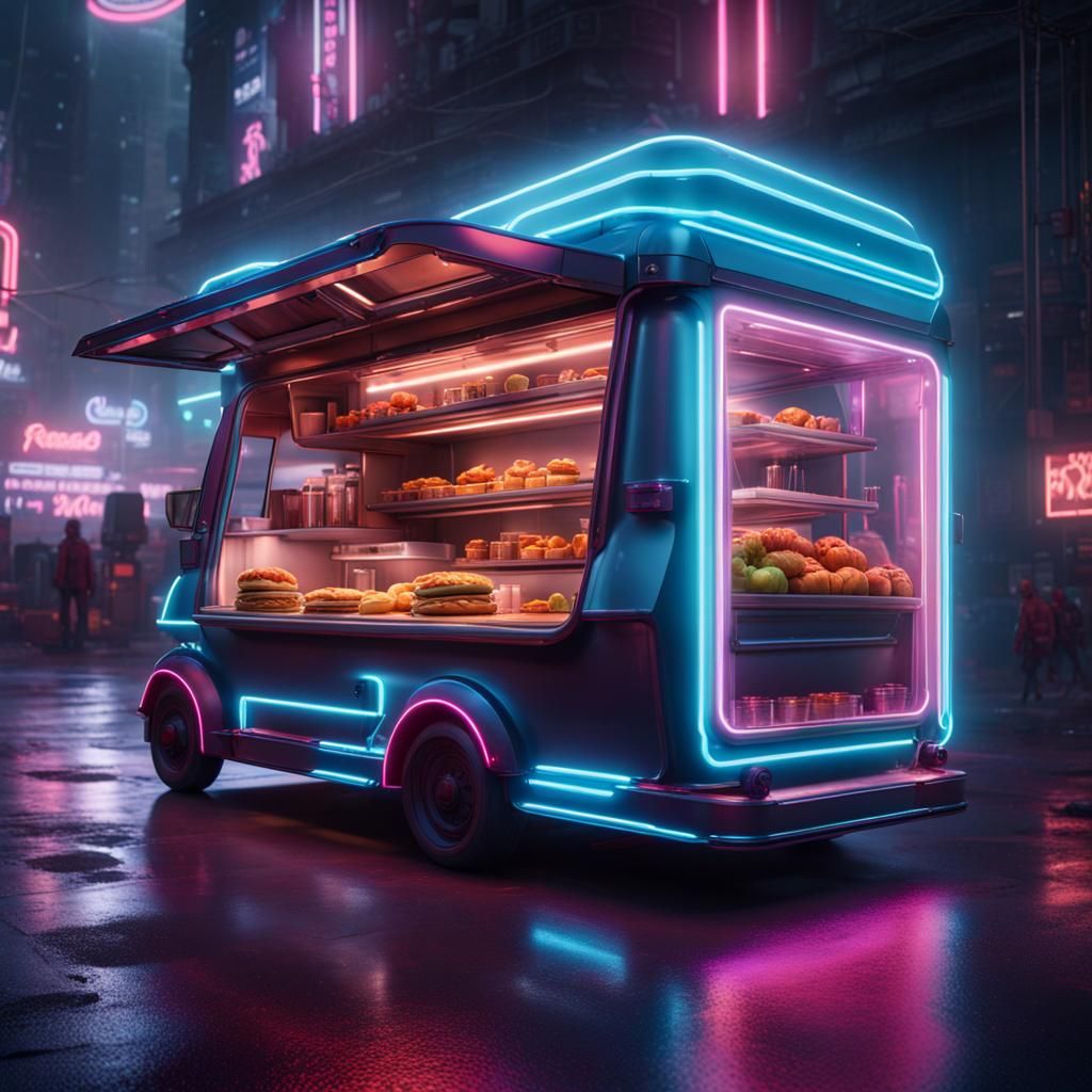 Futuristic food van - AI Generated Artwork - NightCafe Creator