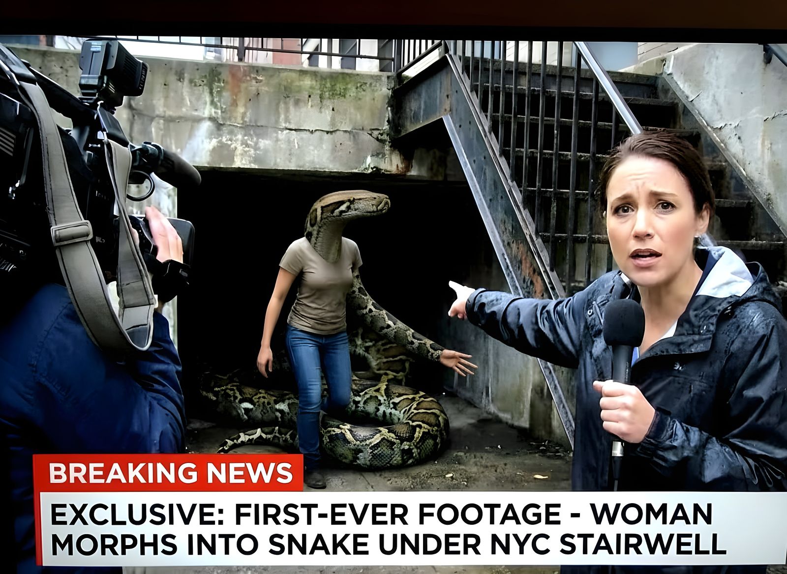 Breaking News-A Woman Morphing into a Snake!