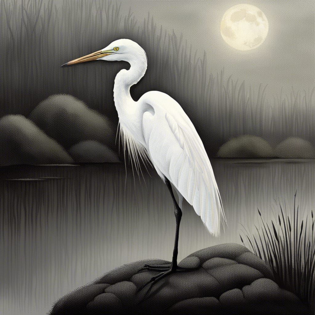Egret on a rock 