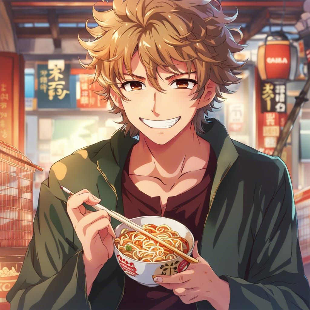 Anime Boy Eating Food GIF  GIFDBcom