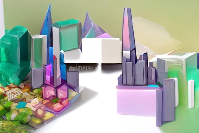 Isometric crystalline cityscape