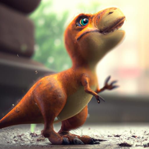 cute chibbi Charmander as t-rex , digital Art, perfect compo...
