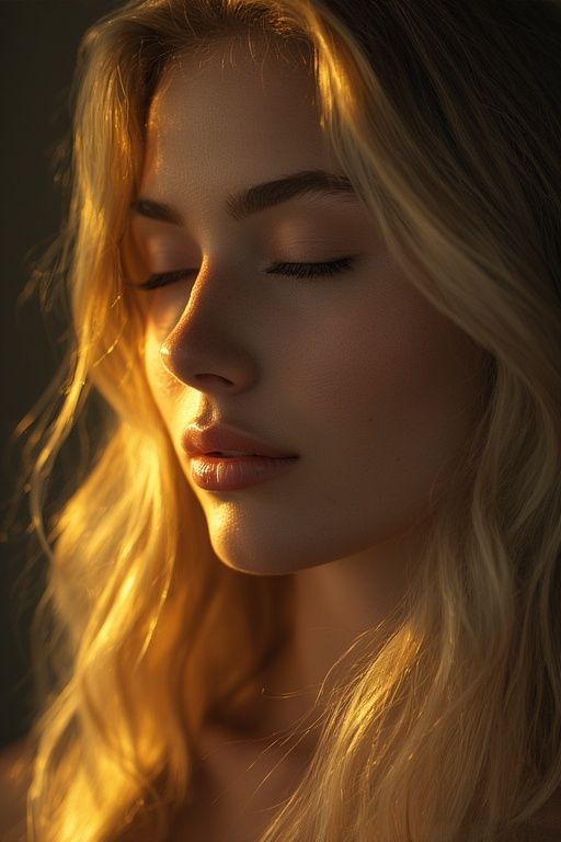 A beautiful, ethereal woman with flowing blonde hair and clo...