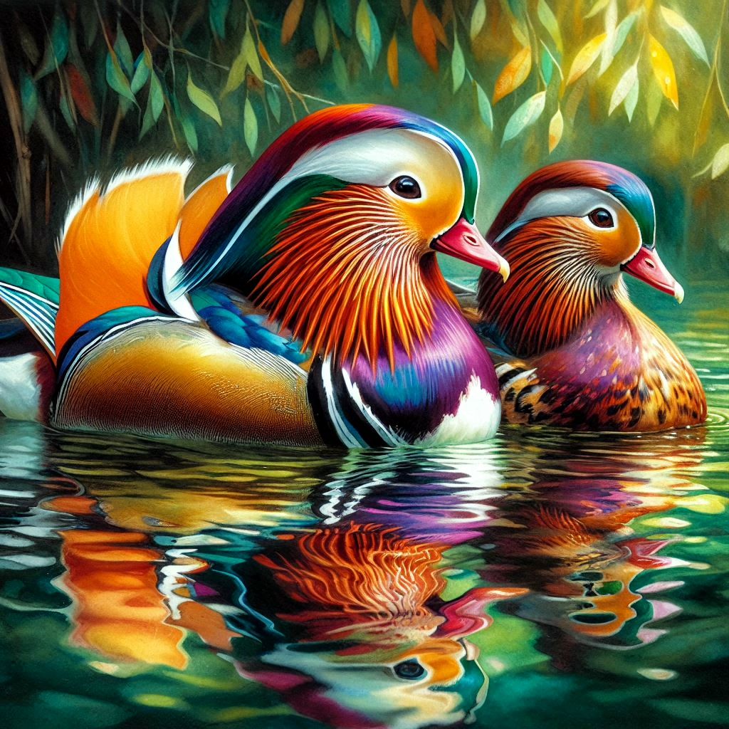 The Mandarin ducks (yup, they are birds!)