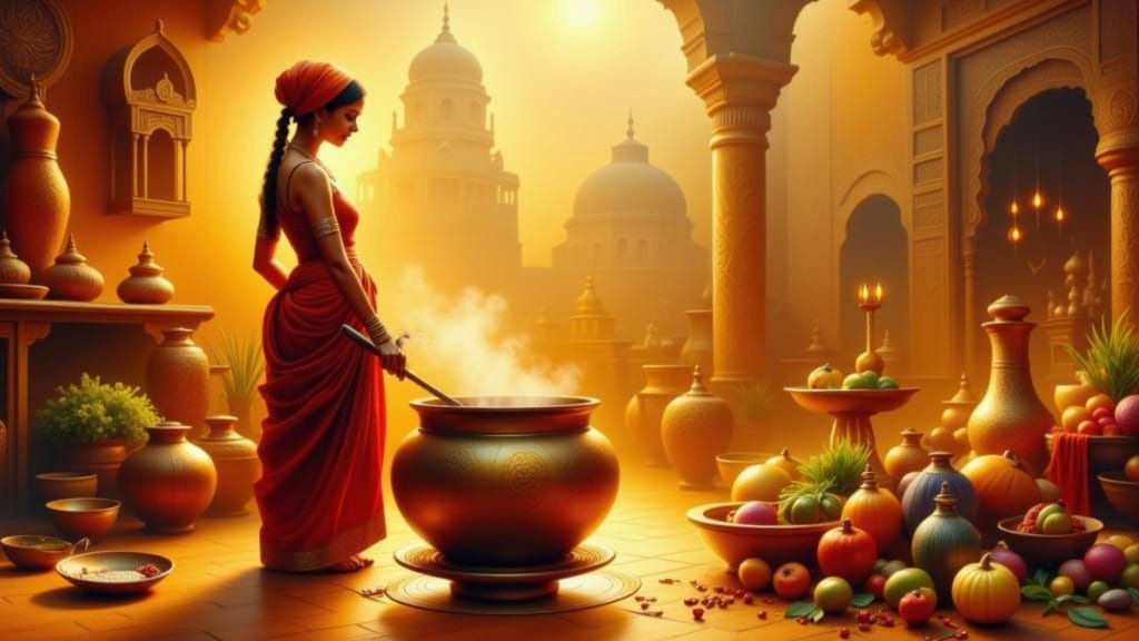 Indian Ayurvedic Cook in Golden Hour Light