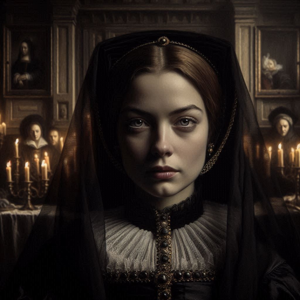 noble woman in mourning, England, 16th century