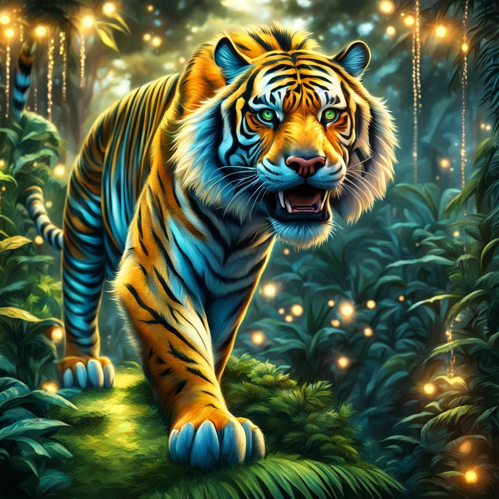 Tritium energizing concept art: Mayan tiger in the jungle, showing ...