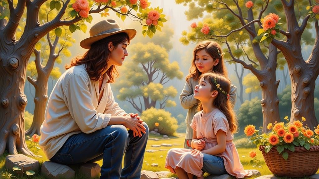 Impressionistic Cubist Scene of Everyday Joy