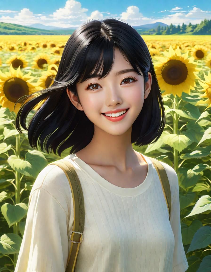Sunflower Farm. AI Generated Artwork NightCafe Creator