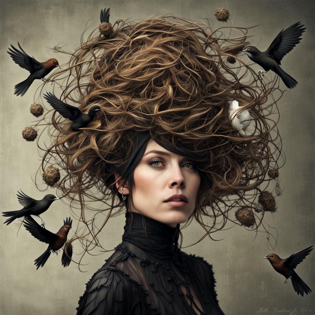 Of course, I know that there's a bird nest on my head ___ I put it there!!! AI Generated