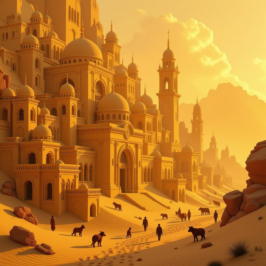 Sandstone Animal City Inspired by Surrealism