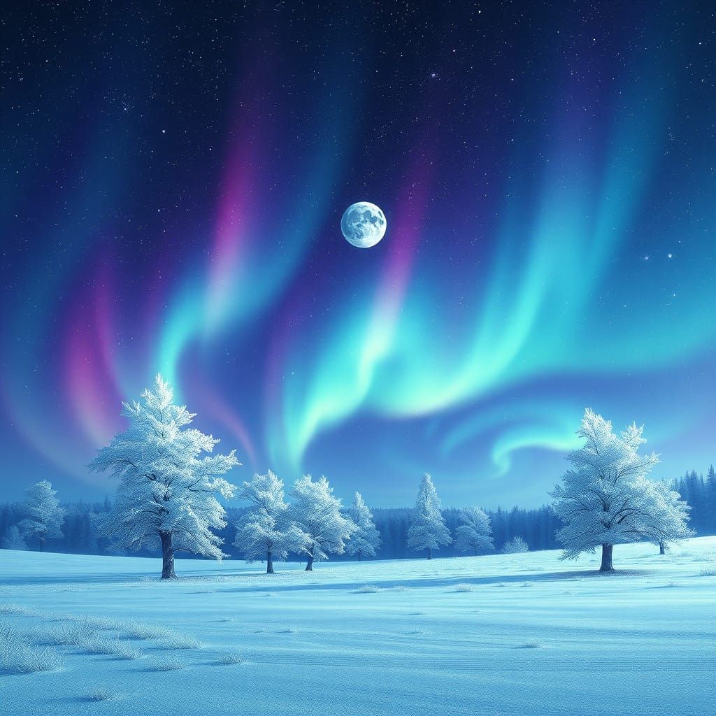 Pure Nature and Aurora Borealis  by @Sileas