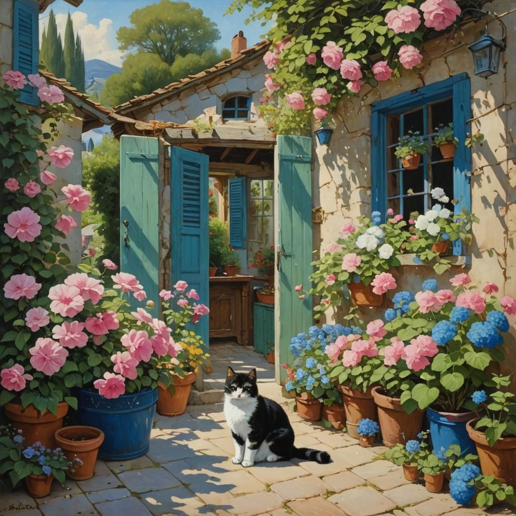 Un jardin tres fleuri.