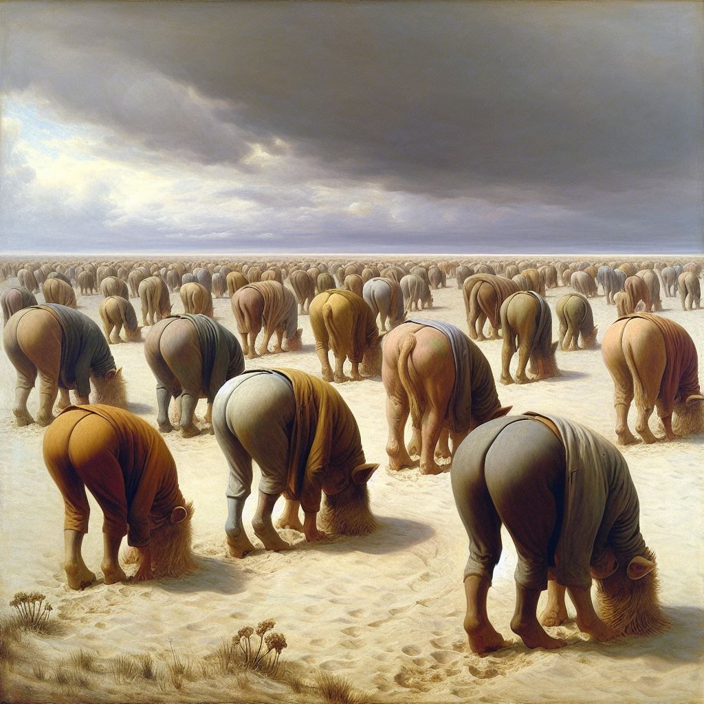 Poème de Charles Baudelaire Sous un grand ciel gris, dans un...