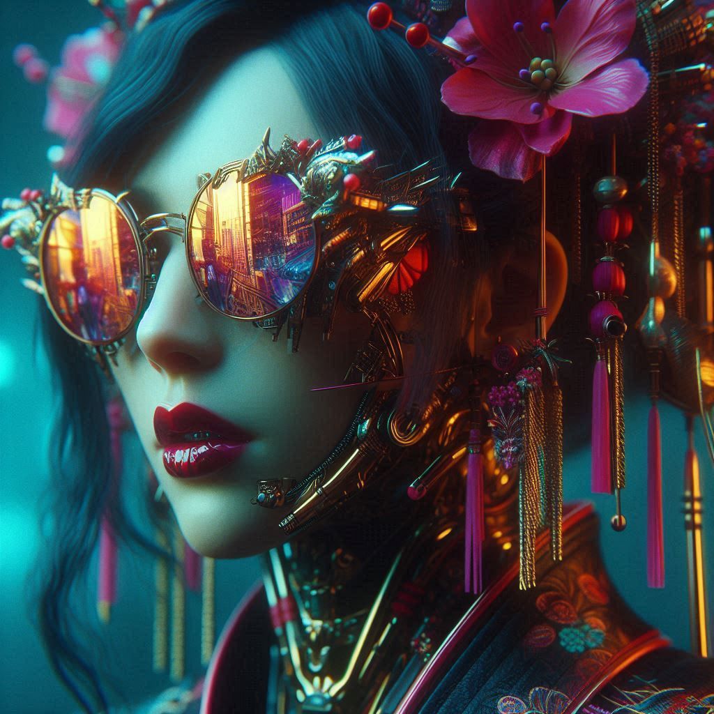 double exposure beautiful fantasy DALL-E 3 portrait landscap...