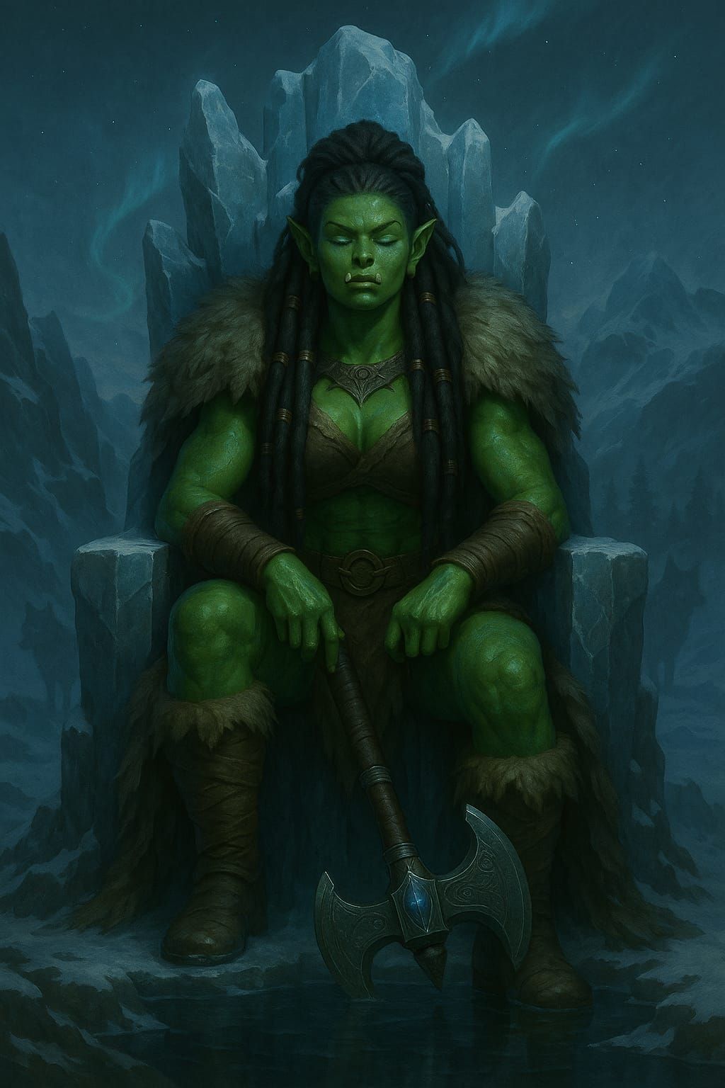 Female Orc on throne