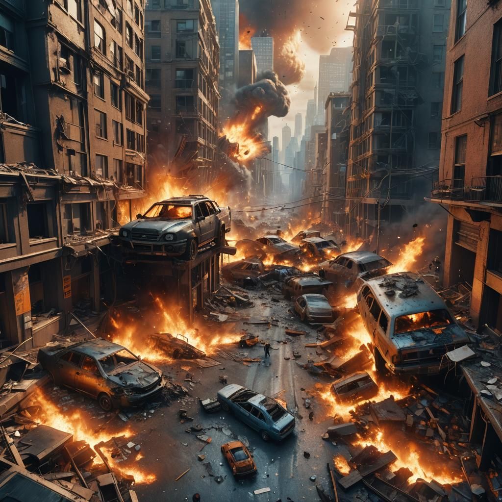 Metropolis Havoc: Two Figures Unleash Destruction