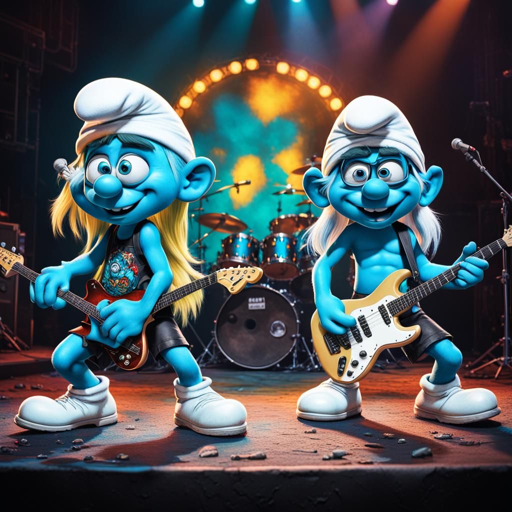 the rocking smurfs... - AI Generated Artwork - NightCafe Creator