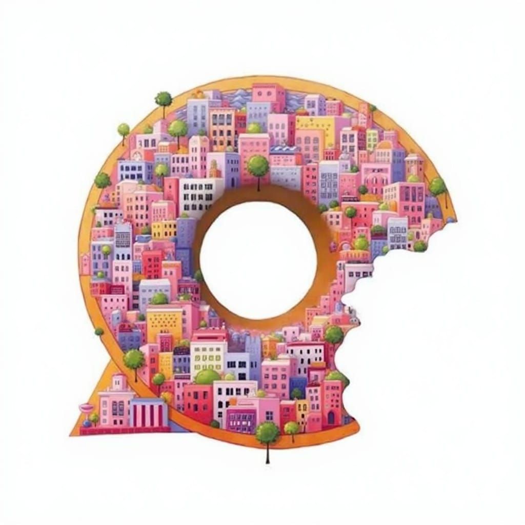 Vibrant Tel Aviv Cityscape in Gouache Impressionist Style