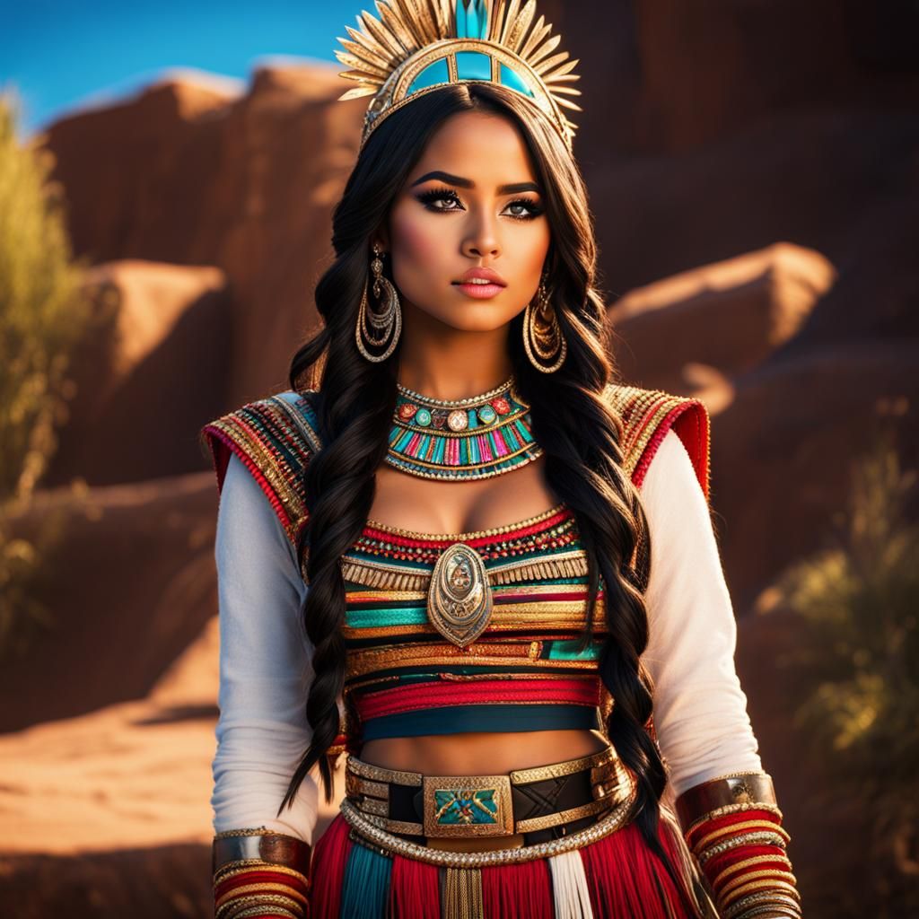 Becky G, Aztec Disney Princess - AI Generated Artwork - NightCafe Creator