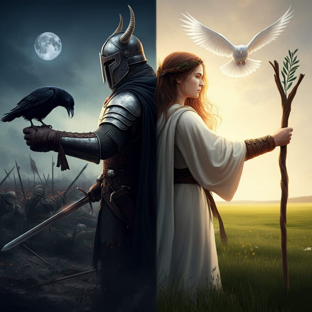 War raven knight and peace dove sorcerer