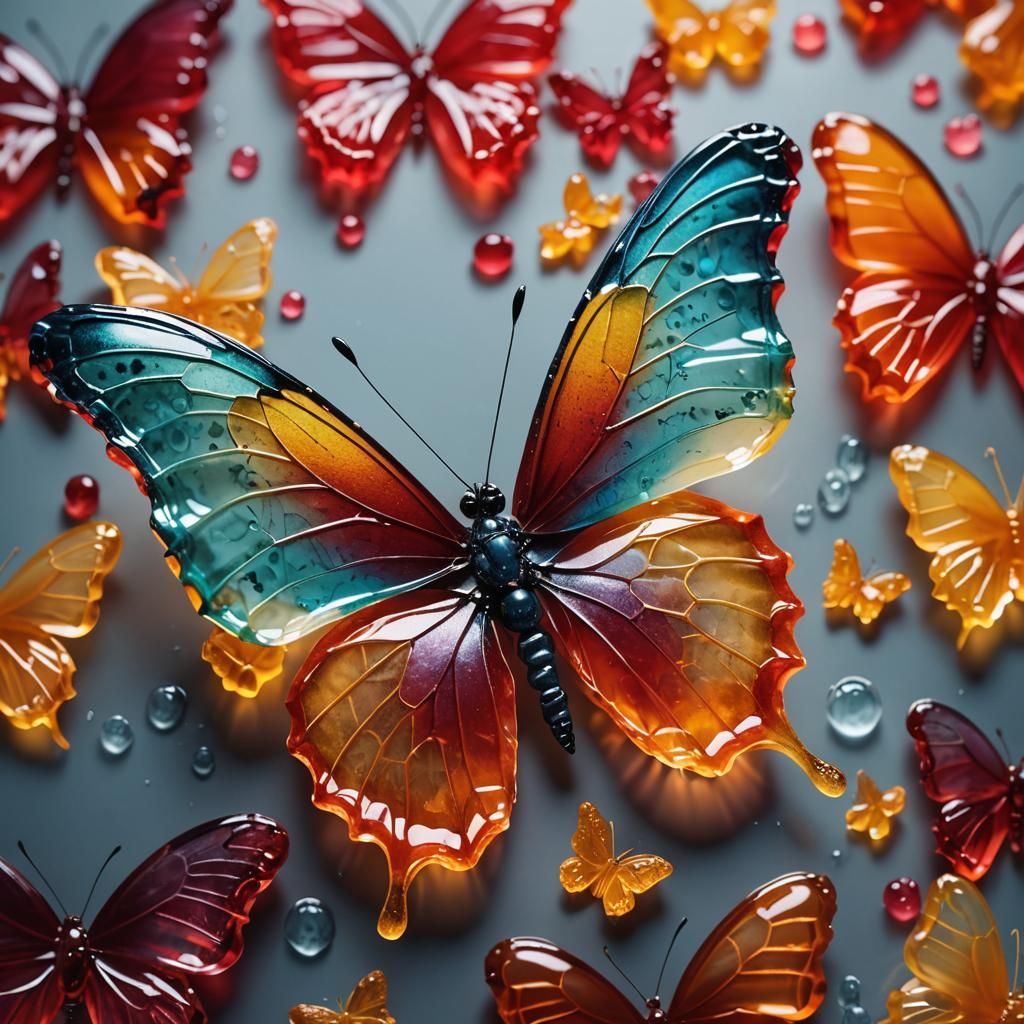 Butterfly made of jelly  by @SucupiraPT