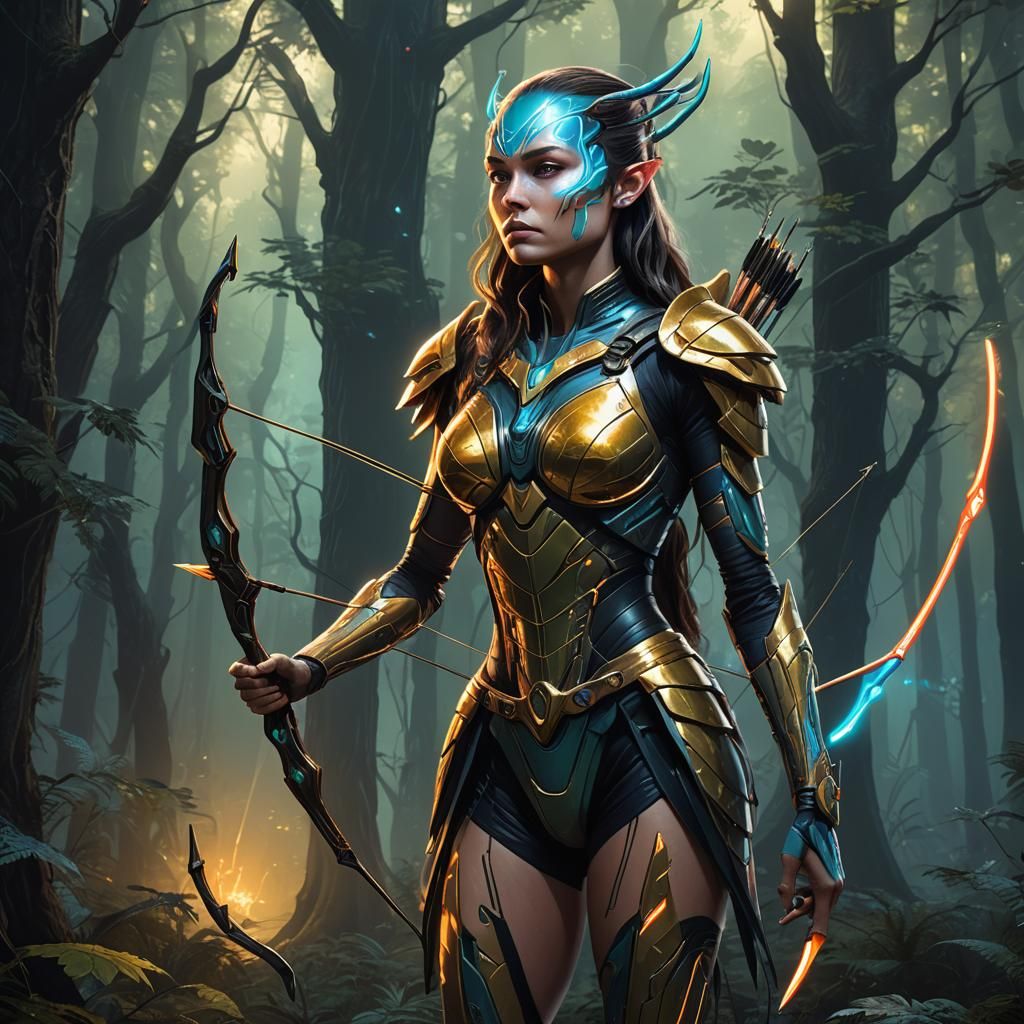 Alien human huntress