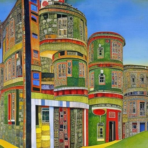 Hundertwasser House By Jerry Pinkney Ai Generated Artwork Nightcafe