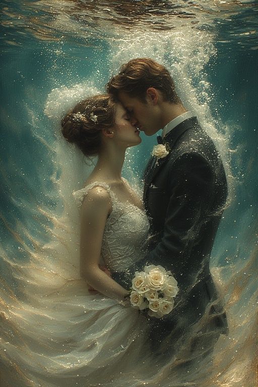 Underwater wedding portraits