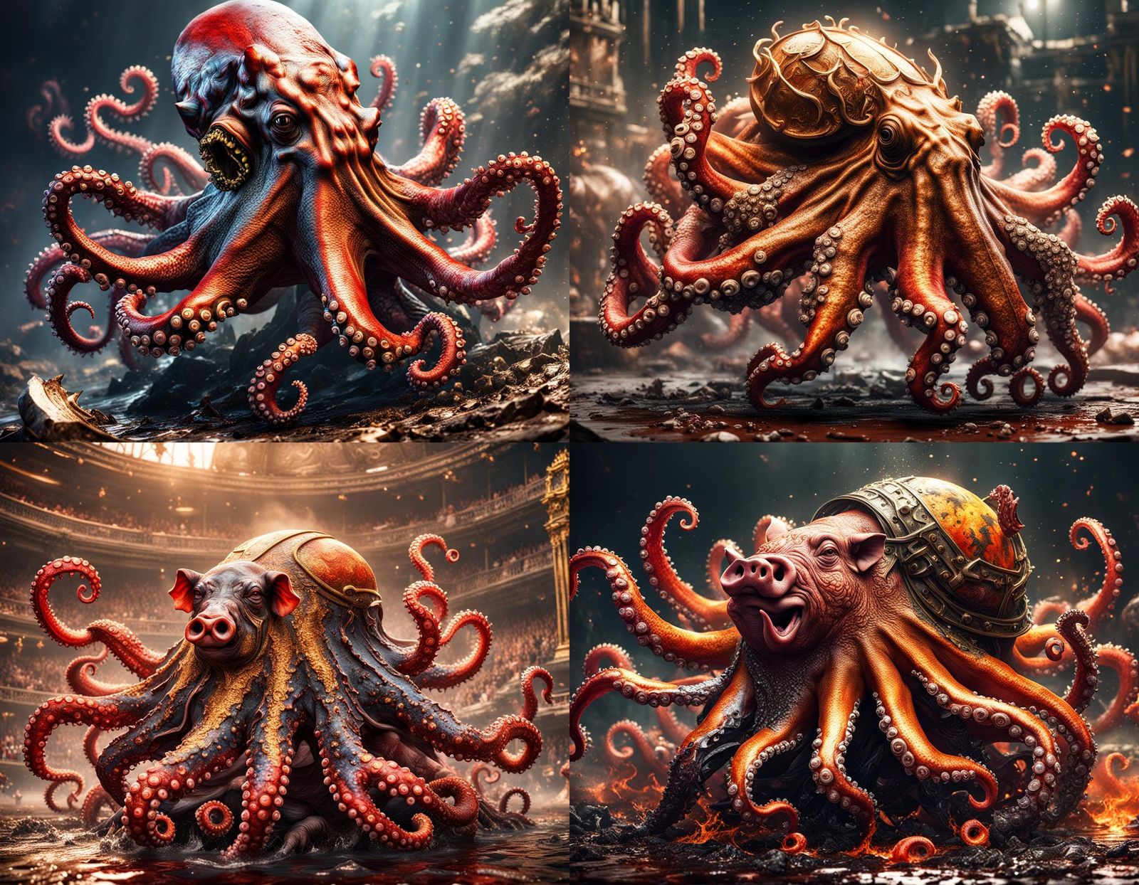 Hybrid Michael Jackson miasma octopus filth disaster wrestli...