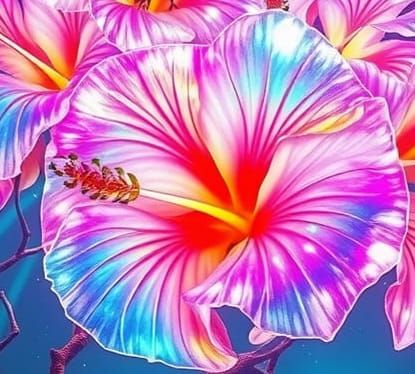 Surreal Synthwave Hibiscus 1