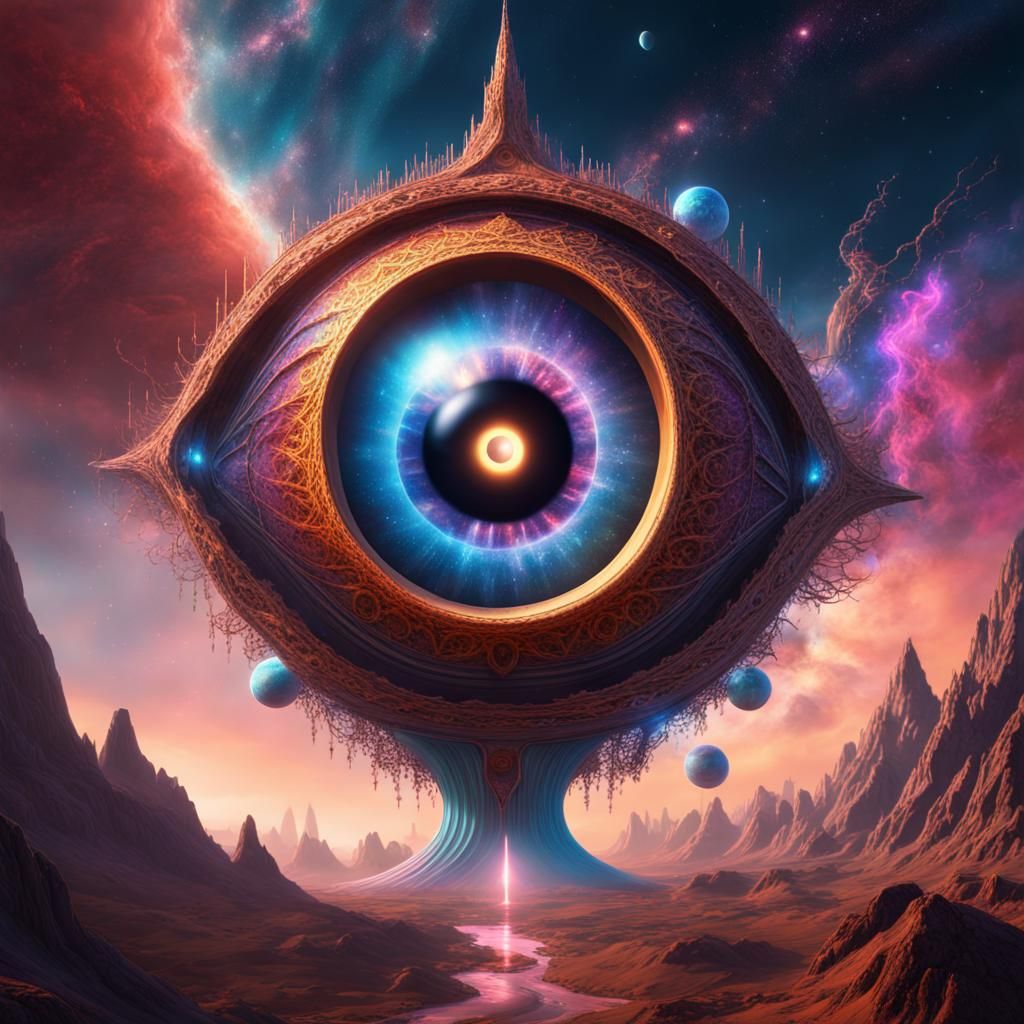 The great eye of power in space dreaming on lsd - AI Generated Artwork ...