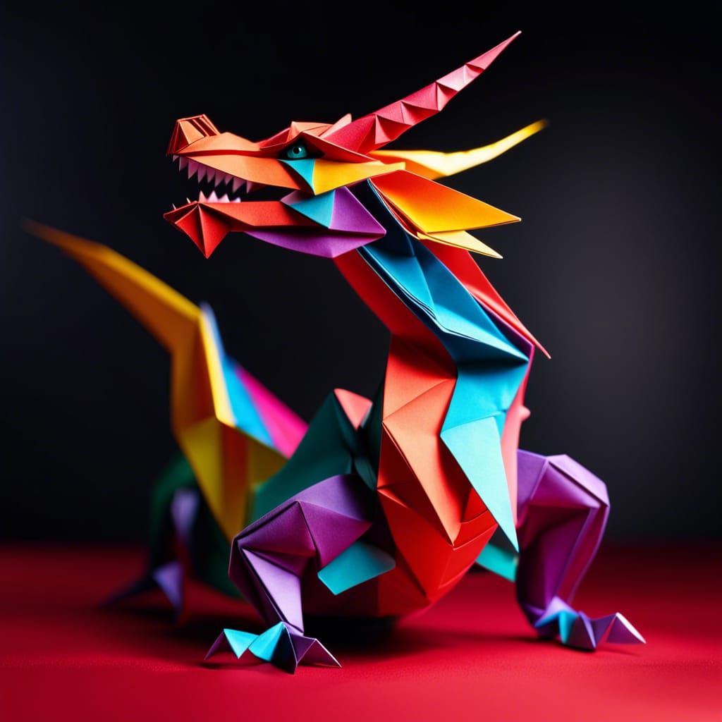 Origami Dragon  by @BlackBear