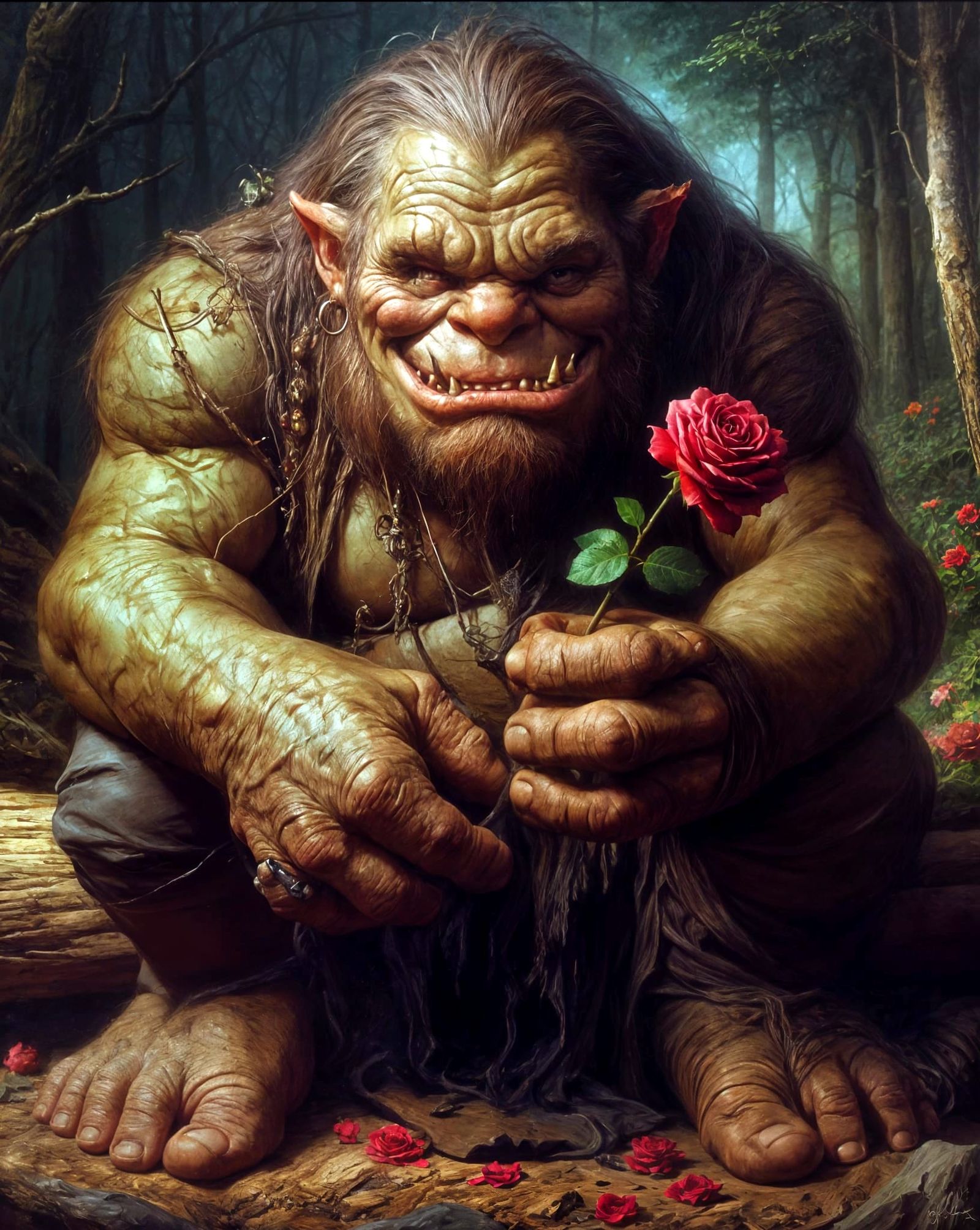 Troll with a rose  by @SrgGrkv
